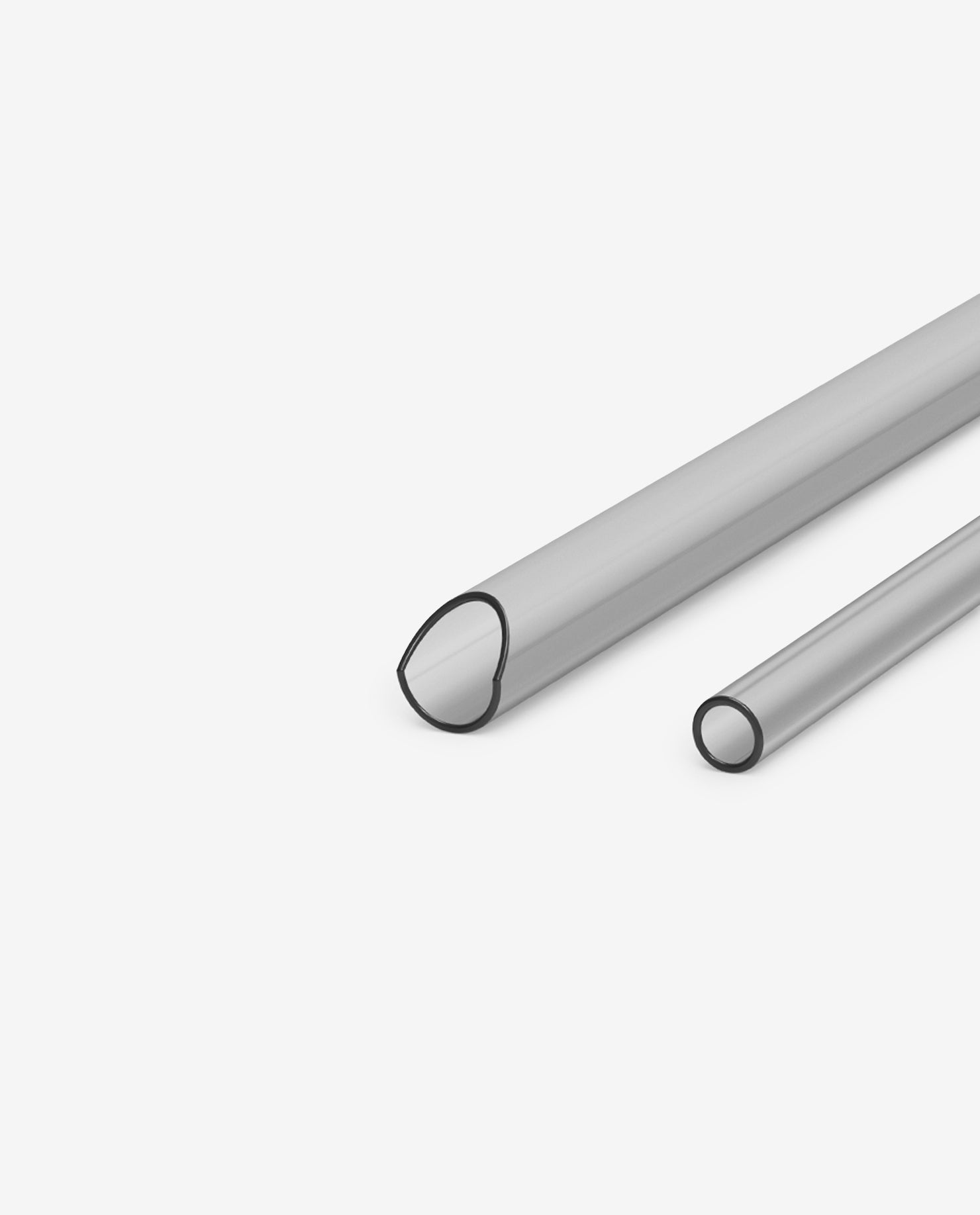 U型斜口透明吸管